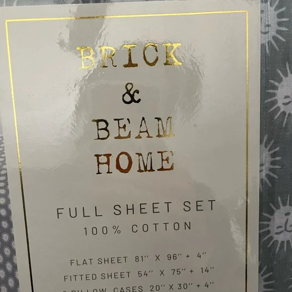 Brick & Beam Home - Full Sheet set- 100% Cotton - Picture 3 of 3